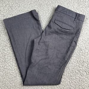 Gap Pants Womens 2R Gray Modern Bootcut Low Rise Stretch Linen Blend